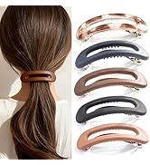 5 PCS Flat Hair Clip for Women, Lightweight Plastic Strong Hold French Barrettes for Thin & Thick...