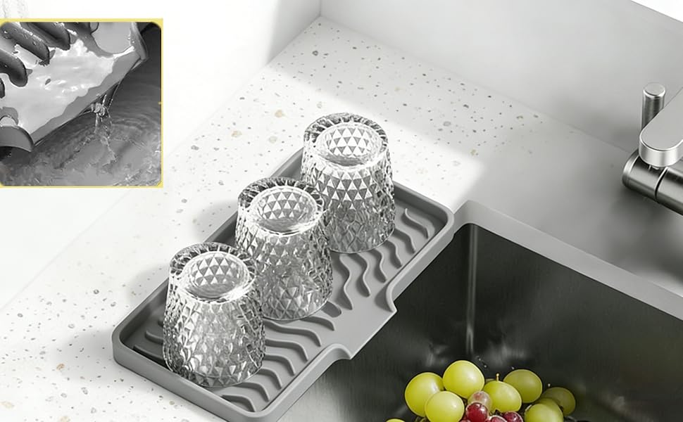 drying mat,Sink Tray,Self Draining Soap Tray Soap Holder