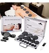 Meifuly 16Pcs Hot Stones Massage Set with Temperature Adjustment (113-194°F), Hot Rocks Massage S...