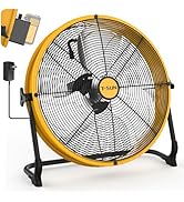 16" Portable Battery Operated Fan with Metal Blade for Dewalt 20V Max Battery, 360 Vertical Tilt,...