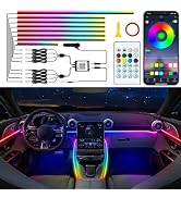 Jushope Interior Car LED Strip Lights with Dream Color, Ambient Lighting | Wireless APP and RF Re...