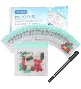 Serfeymi 32 Pcs Zippered Pill Pouches Organizer Plastic Bags 3 X 3 Inches 12 mil Self Sealing wit...