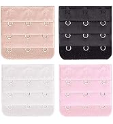 BEADNOVA Bra Extender 3 Hook Bra Back Clips Bra Strap Extender Bra Clasp (4pcs)