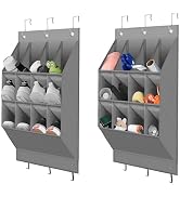 KLEVERISE 2 Pack Over the Door Shoe Organizer Hanging Shoe Rack Hanger Shoe Holder with 3 Hooks f...