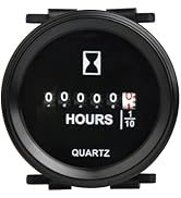 YOOREAL DC 8 to 80V Digital Round Mechanical Hour Meter Gauge Timer Hourmeter Waterproof IP67 for...