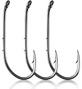 Dr.Fish 100 Pack Baitholder Hooks Freshwater Fishing Hooks, Down Eye, Offset, Walleye/Trout/Crapp...