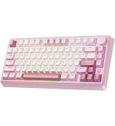 wegear 75% Compact Mechanical Keyboard with Knob for PC/Mac/Laptop-Pink | Hot-Swappable Linear Sw...