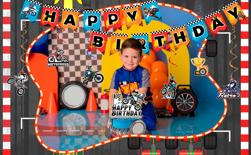 motorcycle birthday decorations