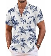 COOFANDY Mens Hawaiian Shirt Short Sleeve Floral Button Down Shirts Tropical Summer Beach Shirts ...