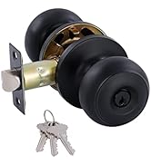 GITRANG Matte Black Door Knobs Interior Keyed Difference Entry Front Bedroom Doorknobs with Lock
