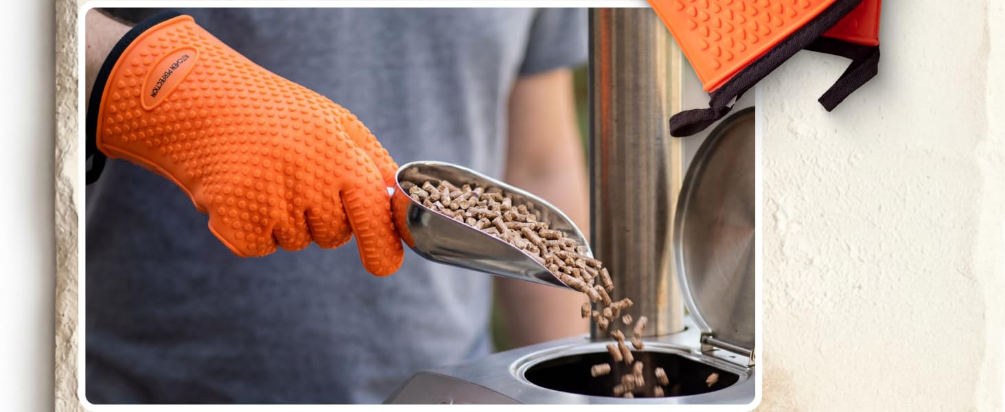 KITCHEN PERFECTION Silicone Pizza Oven Gloves -Extreme Heat Resistant Gloves
