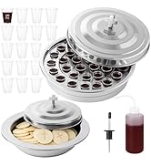 Communion Set, 40-Cup Communion Tray with Lid, Bread Plate with Cover, 100 Disposable Cups, Cup F...