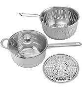Sonhomay Stainless Steel Deep Fryer Set Cookware, Deep Fryer Pot with Basket, 3 IN 1 Multifunctio...