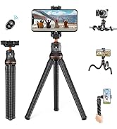 K&F CONCEPT Mini Tripod Stand, Flexible Camera Cellphone Tripod with Bluetooth Remote, 1/4'' Scre...