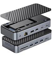 ORICO 12-in-1 USB C Hub with m.2 ssd Enclosure, USB C Docking Station Dual Monitor HDMI DP 8K@30H...