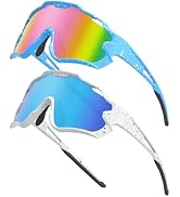 CMBJJU 2PCS Kids Sunglasses,Baseball Sunglasses for 8-14 Boys Girls,UV400 Sports Sunglass for Cyc...