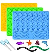 Gummy Molds Hard Candy Molds - Candy Molds Silicone Including Worms, Starfishs, Dolphins, Octopus...