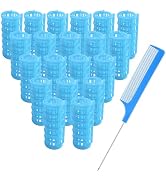 20PCS Plastic Snap-On Self-Grip Heatless Curlers Set 2.5cm/1in for DIY Hairstyling and Salon Use