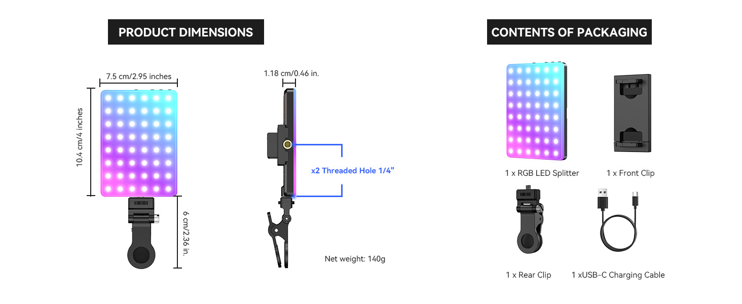 Rechargeable Selfie Light