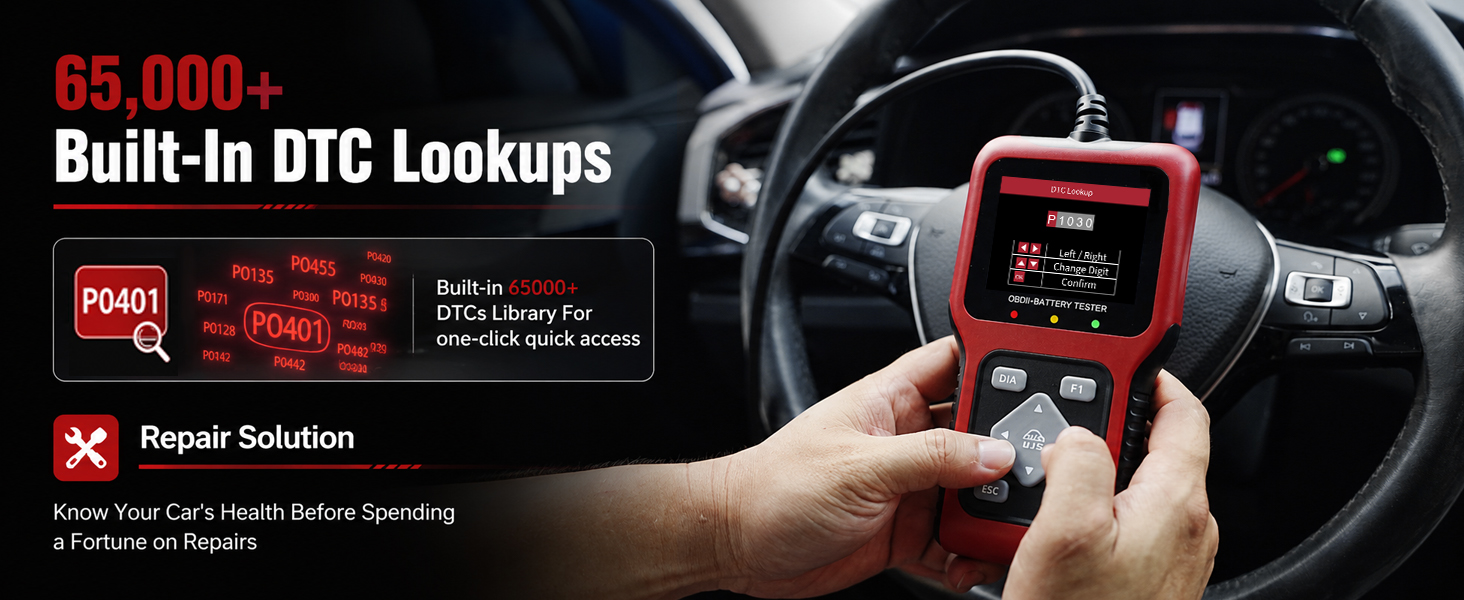 UJS TesGo OBD2 Scanner and Battery Tester