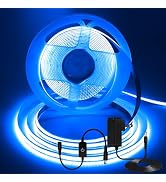 ShineBurky 16.4FT/5m Blue COB LED Strip Light, Cuttable LED Tape Lights, 8mm Width LED Lights, CR...