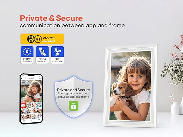 frameo digital picture photo video frame smart wifi HD IPS touch screen slideshow 32GB auto rotate