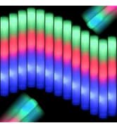 HONLYNE26 PCS Foam Glow Sticks, Bulk Glow Sticks with 3 Modes Colorful Flashing, LED Light Sticks...