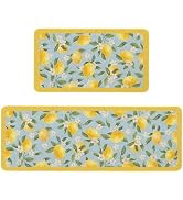 Kuyuayee Lemon Kitchen Mats Set of 2 Non Slip Summer Lemon Kitchen Rugs Seasonal Spring Summer Ki...