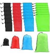 iMucci 12/24Pcs Drawstring Bag Waterproof sack Nylon Bag for Gym Traveling…