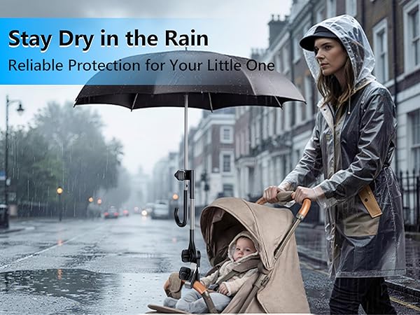 umbrella holder for stroller, 4-Step Easy Installation,tool-free