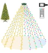 Mlambert Christmas Tree Lights, 7.5ft 16 Lines Fairy String Light, 8 Modes 480 LED Xmas Lighting ...