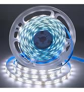 iNextStation 12V LED Light Strip White, 16.4ft/5m LED Strip 6000K IP65 Waterproof Cuttable SMD283...