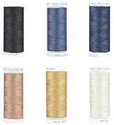Simthread Heavy Duty Blue Jeans Thread for Denim Sewing 67 Meters 6 Colors Pack
