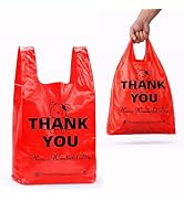 YoYoRain Red Thank you T shirt bag, Grocery shopping bag Reusable and Disposable Supermarket Bag ...