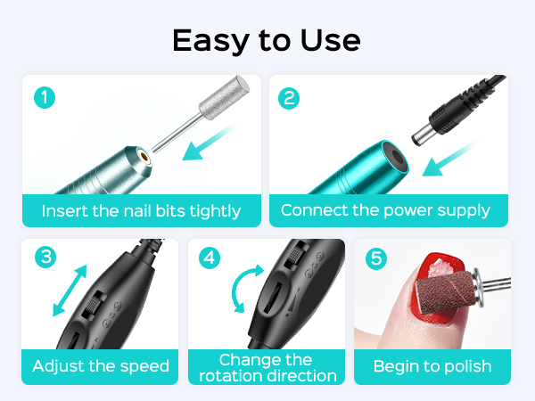 Electric Nail Drill File Professional Portable Nail Drill Machine Kit Manicure Pedicure