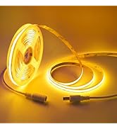 LED Strip Lights 24V COB LED Yellow Super Bright Gold LED16.4ft Dotless High Density Cuttable Fle...