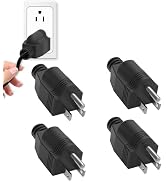 Replacement Plug 3 Prong,NEMA 5-15P Power Adapter Replacement Plug, Straight Blade Connector for ...