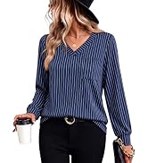 WIHOLL Long Sleeve Shirts for Women V Neck Blouses Dressy Casual Fall Clothes 2026 S-2XL