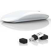 Uiosmuph G11 Wireless Mouse, USB C Rechargeable Computer Mouse, Slim Silent Mice 2.4GHz Optical w...
