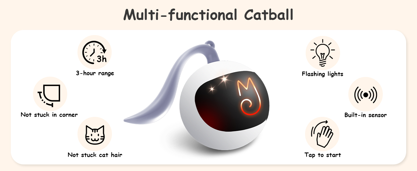 Migipaws Interactive Cat Ball Toy Set,