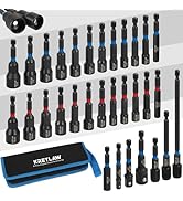 KRETLAW 31PCS Magnetic Nut Driver Set, Impact Drill Driver Bit in Cr-V, SAE & Metric Power Nut Dr...