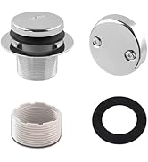 WRISIN Tub Drain Kit with Overflow, Tip-Toe Bath Tub Drain and Two-Hole Overflow Cover Plate, Uni...