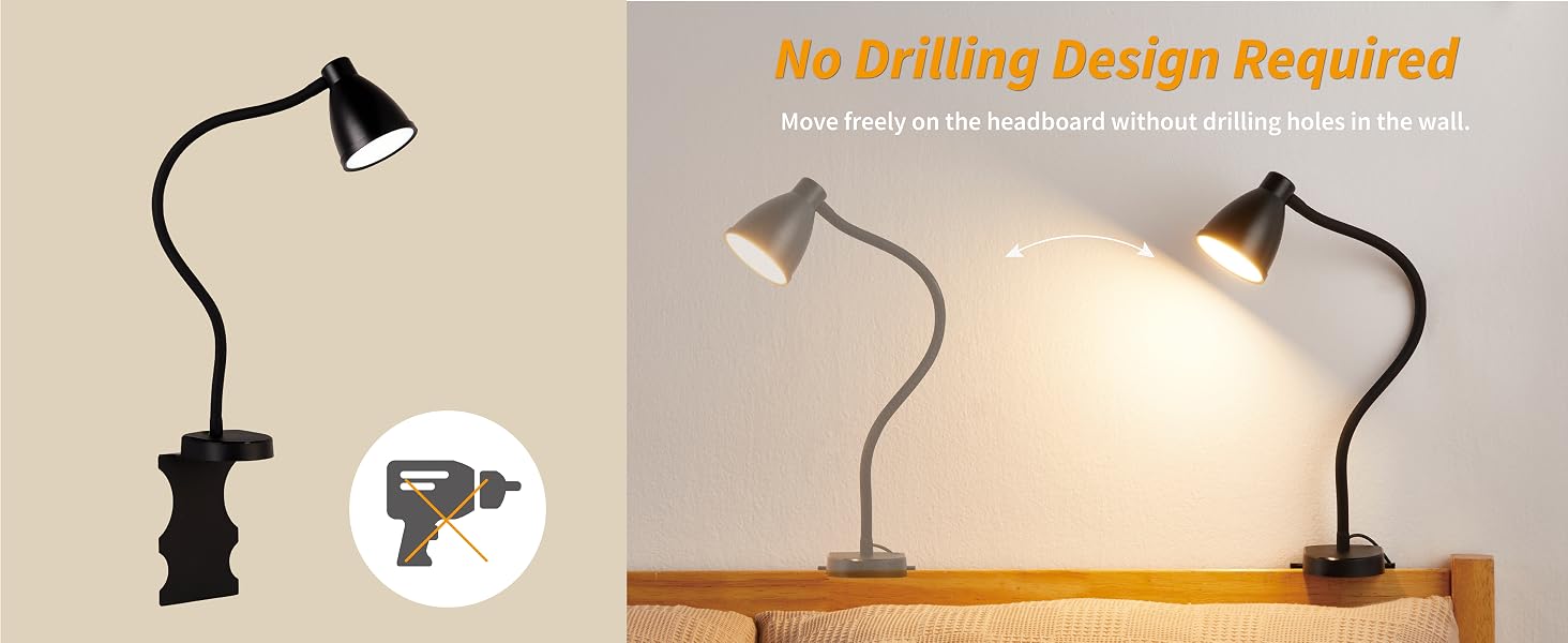 Reading Lights for Books in Bed Bedside Lamp Bed Wall Lamps for Bedroom Headboard Office Home