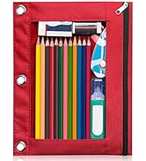 Forvencer Pencil Pouch for 3 Ring Binder, Binder Pencil Pouch with Smooth Zipper, Clear Window Pe...