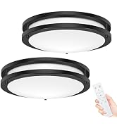 hepside 2Pack Flush Mount LED Ceiling Light with Remote, Dimmable& 3000K-6500K Adjustable Ceiling...