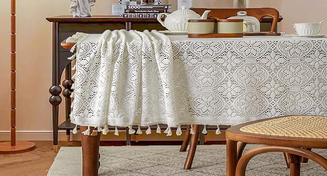 Boho Crochet Tablecloth