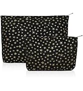 Wudygirl 2 Pcs Makeup Bag, Travel Cosmetic Bag for Women, Portable Cute Bow Makeup Pouch for Cosm...