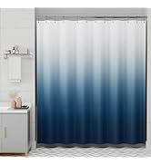 AmazerBath Shower Curtain, Cloth Ombre Blue Shower Curtain Set with 12 Shower Curtain Hooks, Wash...