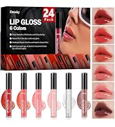 Dmsky 24 Pack Lip Gloss Set, 6 Colors Shiny Soft Lip Gloss Bulk, Lip Oil for Dry Cracked Lips Moi...