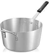 GRIDMANN 10-Quart Tapered Aluminum Sauce Pan with Silicone Handle, NSF Listed Heavy Duty Professi...